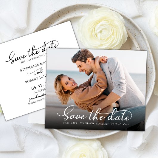 Romantische foto Budget Bruiloft Save The Date Kaa