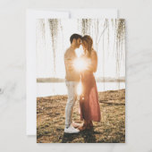 Romantische foto Floral Zwart Wit Save the Date Kaart (Achterkant)