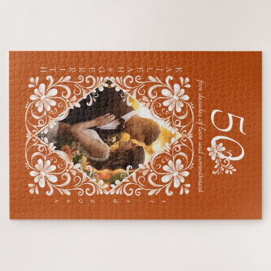 Romantische foto gebrand Sinaasappel 50 Jubileum p Legpuzzel (Horizontaal)