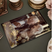 Romantische foto Gouden 50-jarig jubileum viering Folie Uitnodiging