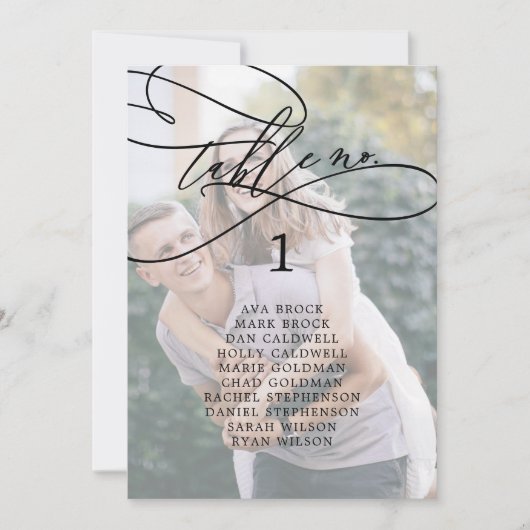 Romantische foto hangende zitplaats kaart (Voorkant)