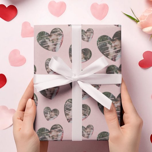 Romantische foto Harten Roze cadeaupapier