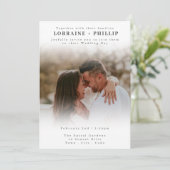 Romantische foto klassieke gradiënt bruiloft uitno kaart (Staand voorkant)