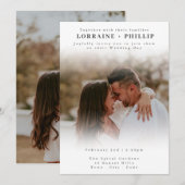 Romantische foto klassieke gradiënt bruiloft uitno kaart (Voorkant / Achterkant)