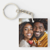 Romantische foto LIEFDE Hart Wit Accessoire Sleutelhanger (Voorkant)