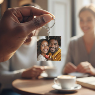 Romantische foto LIEFDE Hart Wit Accessoire Sleutelhanger