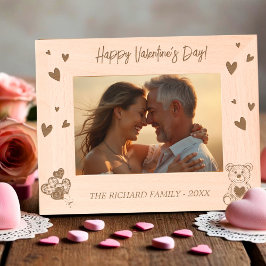 Romantische foto met hart en Beer Gegraveerde Lijstjes