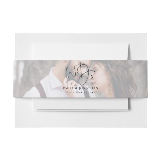 Romantische foto overlay We doen namen datum bruil Uitnodigingen Wikkel (Voorkant Voorbeeld)