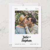 Romantische  foto Retro Namen Casual bruiloft Save The Date (Voorkant)