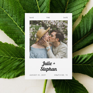Romantische  foto Retro Namen Casual bruiloft Save The Date