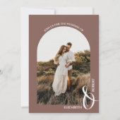 Romantische foto Roos Taupe bruiloft Kaart (Voorkant)