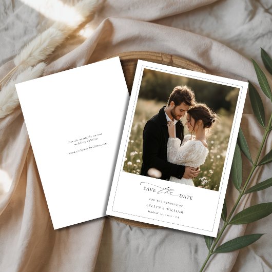 Romantische foto Rustiek Boho Border Lijst bruilof Save The Date