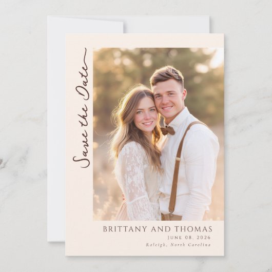 Romantische foto save the date (Voorkant)