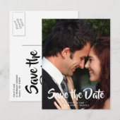 Romantische foto save the date aankondigingskaart (Voorkant / Achterkant)
