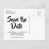 Romantische foto save the date aankondigingskaart (Achterkant)