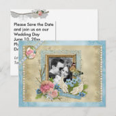 Romantische foto save the date aankondigingskaart (Voorkant / Achterkant)