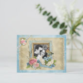 Romantische foto save the date aankondigingskaart (Staand voorkant)