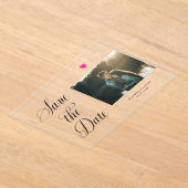 Romantische foto save the date acryl uitnodigingen (Laagn)