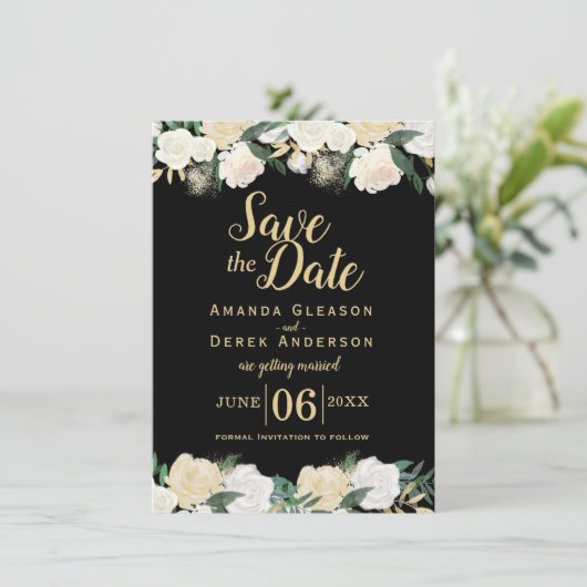 Romantische foto save the date kaart (Staand voorkant)