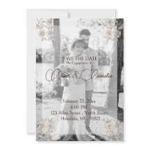 Romantische foto save the date verlovings-/trouwka