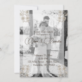 Romantische foto save the date verlovings-/trouwka