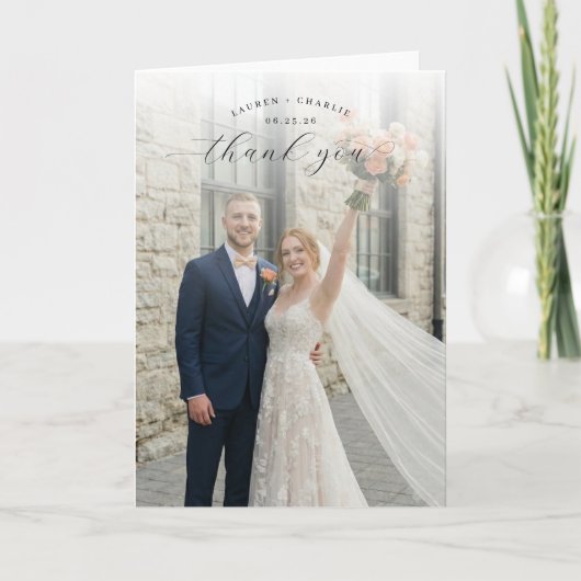 Romantische foto van Joyful Cream Bedankkaart (Voorkant)