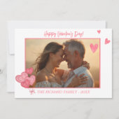 Romantische foto waterverf Pink Hearts Feestdagenkaart (Voorkant)