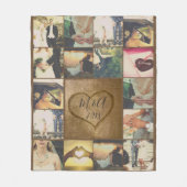 Romantische fotoboommonogram fleece deken (Voorkant)