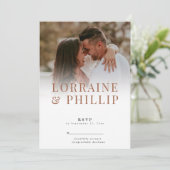 Romantische fotogradiënt RSVP-kaart Kaart (Staand voorkant)