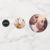 Romantische foto's - Hart & Monogram Confetti (Achterkanten)