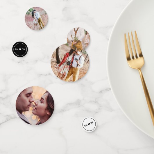 Romantische foto's - Hart & Monogram Confetti (Groep)