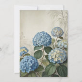 Romantische Franse Blauwe Hortensia Bruidsdouche Kaart (Achterkant)