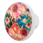 Romantische Franse  bloemen Keramische Knop (Rechts)