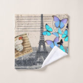 romantische franse franse reisparijs eiffeltoren bad handdoek (Wasdoekje)