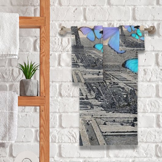 romantische franse franse reisparijs eiffeltoren bad handdoek