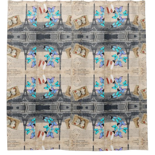 romantische franse franse reisparijs eiffeltoren douchegordijn (Voorkant)