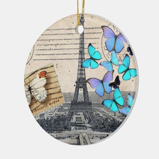 romantische franse franse reisparijs eiffeltoren keramisch ornament (Links)