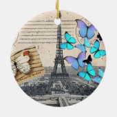 romantische franse franse reisparijs eiffeltoren keramisch ornament (Achterkant)