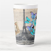 romantische franse franse reisparijs eiffeltoren latte mok (Voorkant)