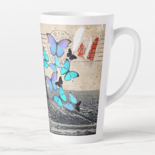 romantische franse franse reisparijs eiffeltoren latte mok (Rechts)