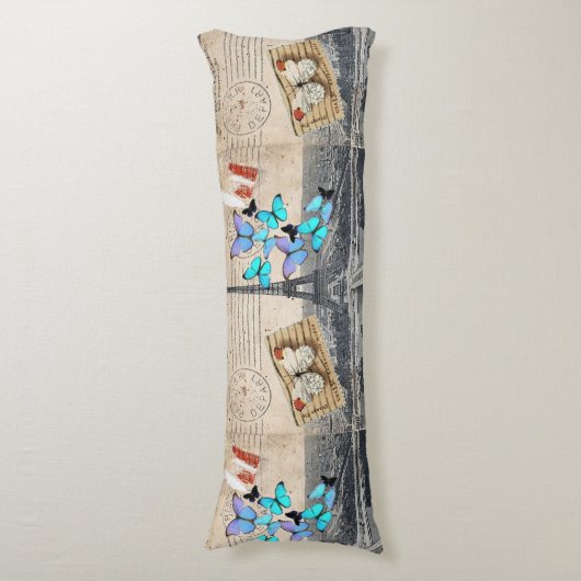 romantische franse franse reisparijs eiffeltoren lichaamskussen (Voorkant Verticaal)