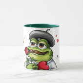 Romantische Franse kikker voor Valentijnsdag Mok (Midden)