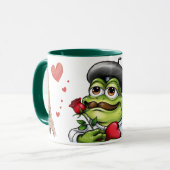 Romantische Franse kikker voor Valentijnsdag Mok (Voorkant links)