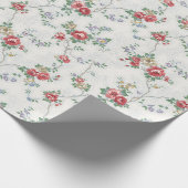 Romantische Franse koraal Rozen Cadeaupapier (Hoek)