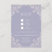 Romantische Franse Lila Blush Roze RSVP-kaart Informatiekaartje (Achterkant)