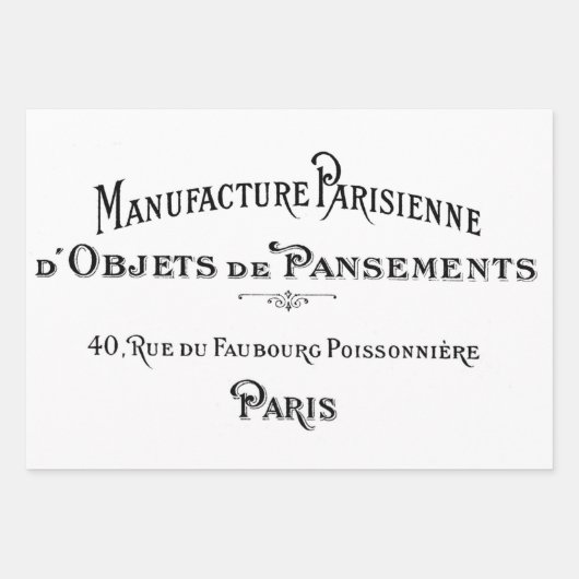 Romantische Franse  reclame Inpakpapier Vel (Voorkant 3)