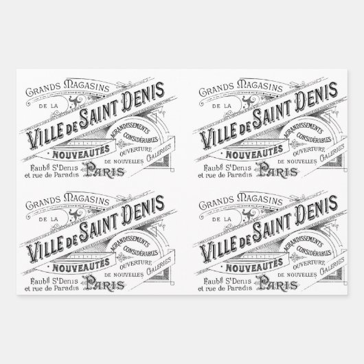 Romantische Franse  reclame Inpakpapier Vel (Voorkant)