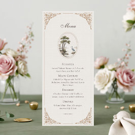 Romantische Franse Reiger Ovaal Frame Trouw Menu K