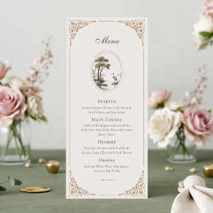 Romantische Franse Reiger Ovaal Frame Trouw Menu K