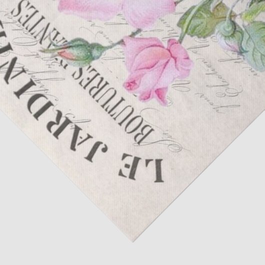 Romantische  Franse roze pony Flower Tissuepapier (Detail)